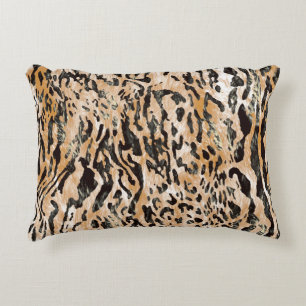 Farbenfrohe Leopard Meter Textile Muster Dekokissen