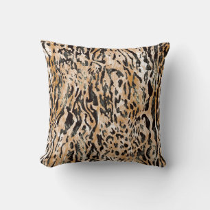 Farbenfrohe Leopard Meter Textile Muster Kissen