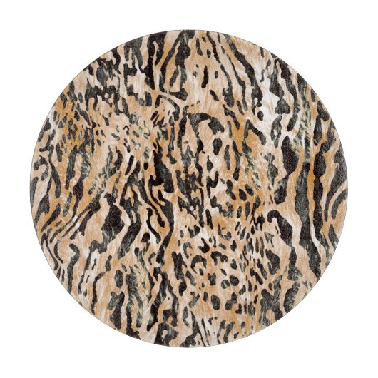 Farbenfrohe Leopard Meter Textile Muster Schneidebrett (Vorderseite)