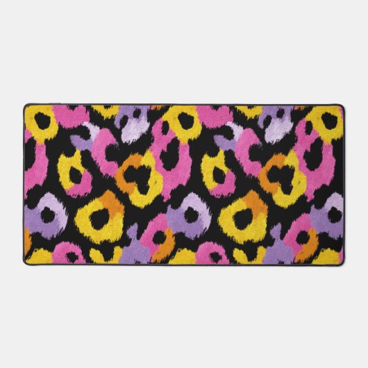Farbenfrohe Leopard Muster y2k Retro Chic Ästhetik Schreibtischunterlage (Vorderseite)