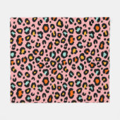 Farbenfrohe Leopard: Vintages Muster zeichnen Fleecedecke (Vorderseite (Horizontal))