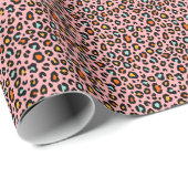 Farbenfrohe Leopard: Vintages Muster zeichnen Geschenkpapier (Rolleneckpunkt)
