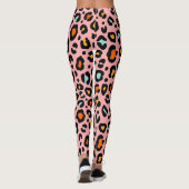 Farbenfrohe Leopard: Vintages Muster zeichnen Leggings (Rückseite)