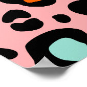 Farbenfrohe Leopard: Vintages Muster zeichnen Poster (Ecke)