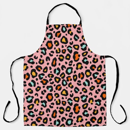 Farbenfrohe Leopard: Vintages Muster zeichnen Schürze (Vorderseite)