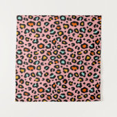 Farbenfrohe Leopard: Vintages Muster zeichnen Wandteppich (Vorderseite (Horizontal))