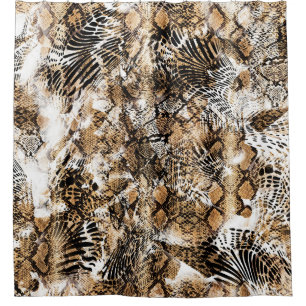 Farbenfrohe Leopard Zebra Camouflage Muster Duschvorhang