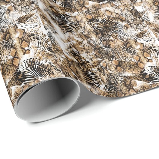 Farbenfrohe Leopard Zebra Camouflage Muster Geschenkpapier (Rolleneckpunkt)