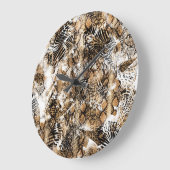 Farbenfrohe Leopard Zebra Camouflage Muster Große Wanduhr (Winkel)