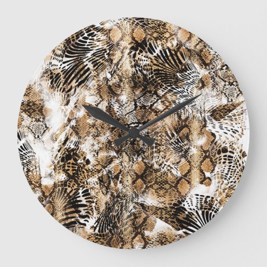 Farbenfrohe Leopard Zebra Camouflage Muster Große Wanduhr (Vorderseite)