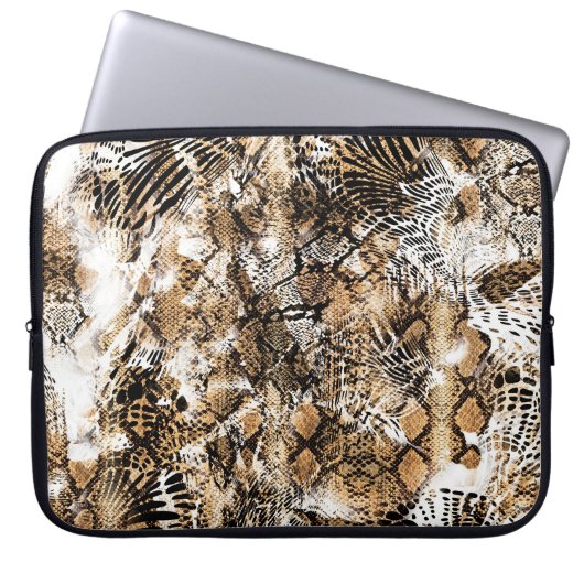 Farbenfrohe Leopard Zebra Camouflage Muster Laptopschutzhülle (Vorderseite)