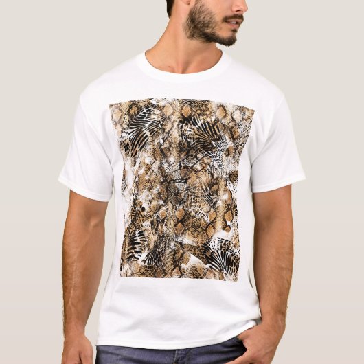 Farbenfrohe Leopard Zebra Camouflage Muster T-Shirt (Vorderseite)
