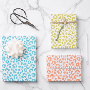 Farbenfrohe Leopardenverpackung Geschenkpapier Set
