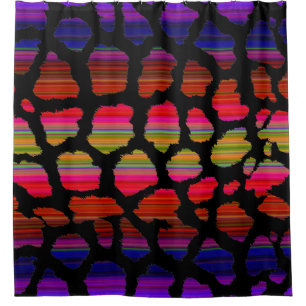 Farbenfrohe Leopord Skin Crazy Regenbogenfarben Duschvorhang