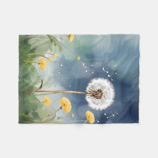 Farbenfrohe Leuchte Wasserfarben Kunst Fleecedecke (Vorderseite (Horizontal))