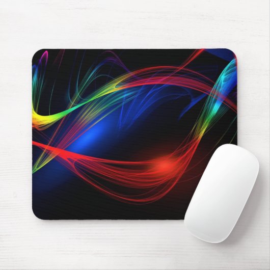 Farbenfrohe Leuchten schwarze Maus Pad Mousepad (Mit Mouse)