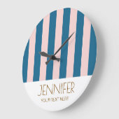 Farbenfrohe, leuchtend blaue Farben Moderne Streif Große Wanduhr (Winkel)