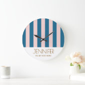 Farbenfrohe, leuchtend blaue Farben Moderne Streif Große Wanduhr (Zuhause)