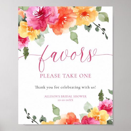 Farbenfrohe, leuchtend blühende Brautpartys - Zeic Poster (Vorne)