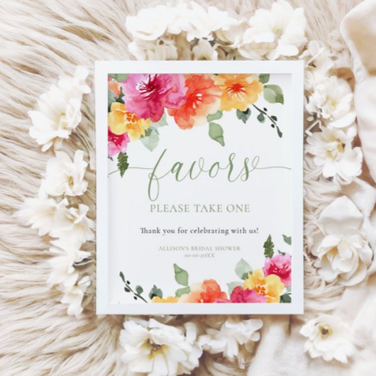 Farbenfrohe, leuchtend blühende Brautpartys - Zeic Poster