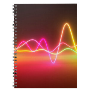 Farbenfrohe, leuchtend neonfarbene Grafik-Equalize Notizblock