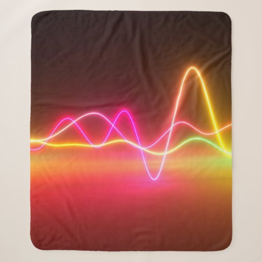 Farbenfrohe, leuchtend neonfarbene Grafik-Equalize Sherpadecke (Vorderseite)