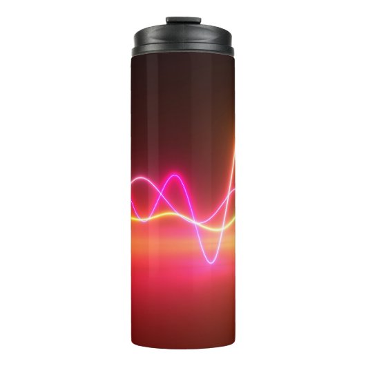 Farbenfrohe, leuchtend neonfarbene Grafik-Equalize Thermosbecher (Vorderseite)