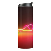 Farbenfrohe, leuchtend neonfarbene Grafik-Equalize Thermosbecher (Nach links gedreht)