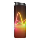 Farbenfrohe, leuchtend neonfarbene Grafik-Equalize Thermosbecher (Nach rechts gedreht)