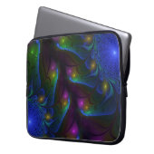 Farbenfrohe leuchtende Abstrakte Moderne Fraktal K Laptopschutzhülle (Vorderseite Links)