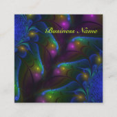 Farbenfrohe leuchtende Abstrakte Moderne Fraktal K Quadratische Visitenkarte (Vorderseite)