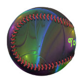 Farbenfrohe leuchtende Abstrakte Moderne Fraktal N Baseball (Vorderseite Links)