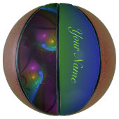 Farbenfrohe leuchtende Abstrakte Moderne Fraktal N Basketball (Vertikal)