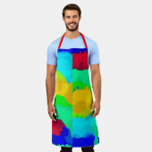 Farbenfrohe, leuchtende, Abstrakte Multicoline Schürze (Getragen)