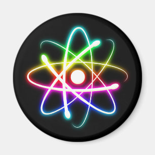 Farbenfrohe leuchtende Atomwissenschaft Magnet