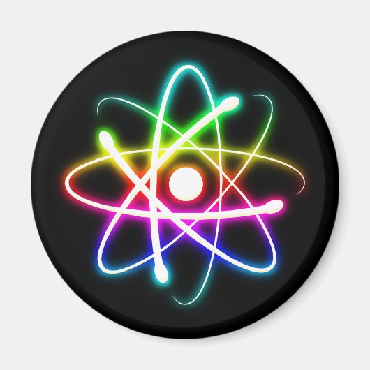 Farbenfrohe leuchtende Atomwissenschaft Magnet (Vorne)
