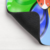 farbenfrohe leuchtende Blume mit niedlichem Ladybu Mousepad (Ecke)