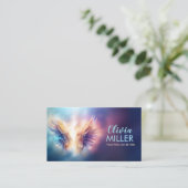 Farbenfrohe leuchtende Engel-Flügel Visitenkarte (Stehend Vorderseite)