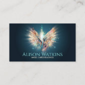 Farbenfrohe leuchtende Engel-Flügel Visitenkarte (Vorderseite)