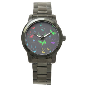 Farbenfrohe leuchtende Jack O' Lanterns Armbanduhr
