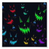 Farbenfrohe leuchtende Jack O' Lanterns Fotodruck (Vorne)