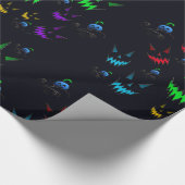 Farbenfrohe leuchtende Jack O' Lanterns Geschenkpapier (Ecke)