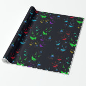 Farbenfrohe leuchtende Jack O' Lanterns Geschenkpapier (Ungerollt)