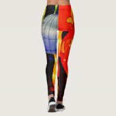 farbenfrohe leuchtende psychedelische Pilze Leggings (Rückseite)