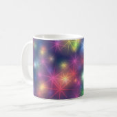Farbenfrohe leuchtende Sterne Kosmische Lichter Kaffeetasse (Vorderseite Links)