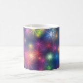 Farbenfrohe leuchtende Sterne Kosmische Lichter Kaffeetasse (Mittel)