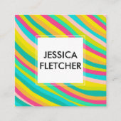 Farbenfrohe leuchtende Streifen Minimalistische so Quadratische Visitenkarte (Vorderseite)