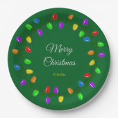 Farbenfrohe, leuchtende Weihnachtslichter Pappteller (Vorderseite)