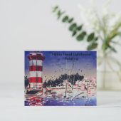 farbenfrohe Leuchtturmboote in lackierten Farben Postkarte (Stehend Vorderseite)