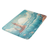 Farbenfrohe Leuchttürme & Ocean Dreamscape Badematte (Schrägansicht)